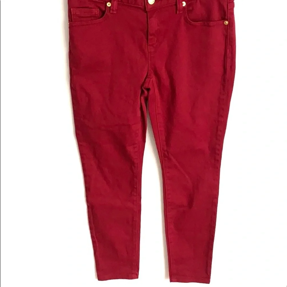 Michael Kors Maroon Izzy Ankle Skinny Jeans, Sz‎ 2